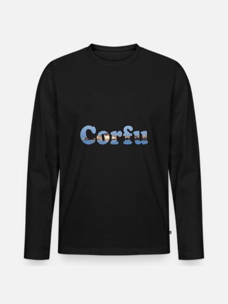 Corfù Korfù - Maglia a manica lunga ecologica premium da uomo - nero