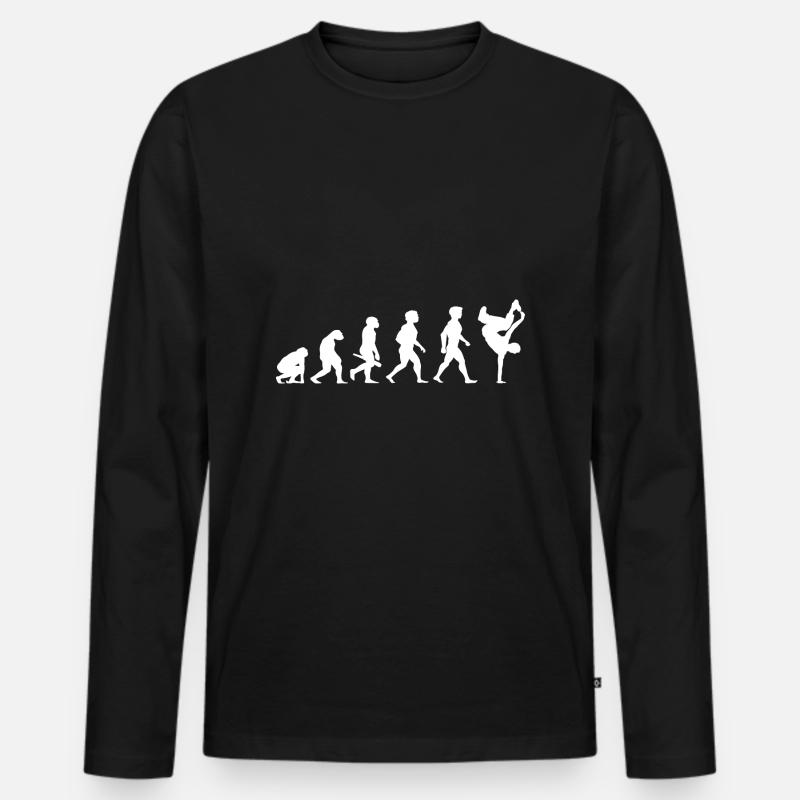 Evolution Breakdance Breaking Breakdancing Hip-Hop - Männer Premium Bio Langarmshirt - Schwarz