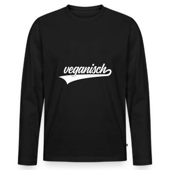 VEGANISCH VEGAN VEGANER - Männer Premium Bio Langarmshirt - Schwarz - Vorne - Nico (187cm)
