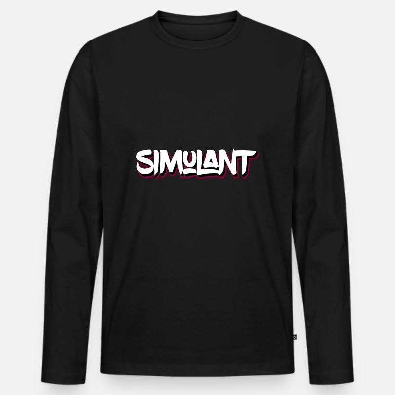 Simulant - Männer Premium Bio Langarmshirt - Schwarz