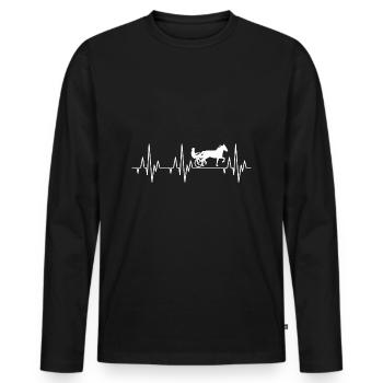 Heartbeat ECG harnais de course cheval de course - T-shirt manches longues Premium bio Homme - noir - Devant - Nico (187cm)