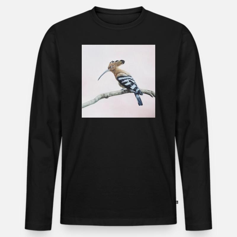 Vogel - Männer Premium Bio Langarmshirt - Schwarz