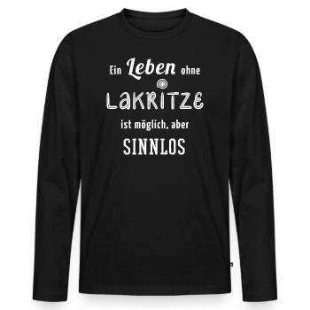 Lakritze Spruch Geschenk Bärendreck Süßholz - Männer Premium Bio Langarmshirt - Schwarz - Vorne - Nico (187cm)