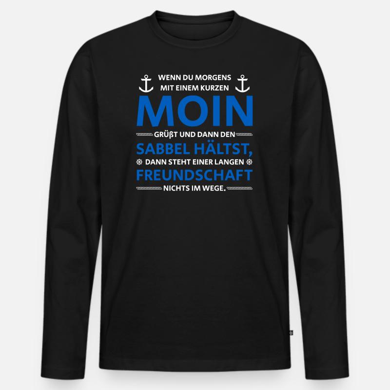 MOIN NORDDEUTSCHE FREUNDSCHAFT - Männer Premium Bio Langarmshirt - Schwarz