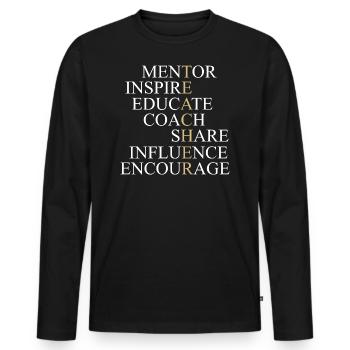 Lehrer Teacher Mentor Coach - Männer Premium Bio Langarmshirt - Schwarz - Vorne - Nico (187cm)