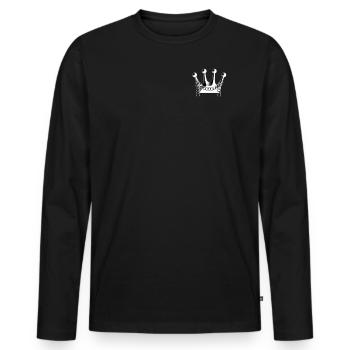 Couronne de la couronne - T-shirt manches longues Premium bio Homme - noir - Devant - Nico (187cm)