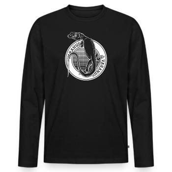 Monitor Eidechse Tattoo Stil Reptilienhalter Varanus - Männer Premium Bio Langarmshirt - Schwarz - Vorne - Nico (187cm)