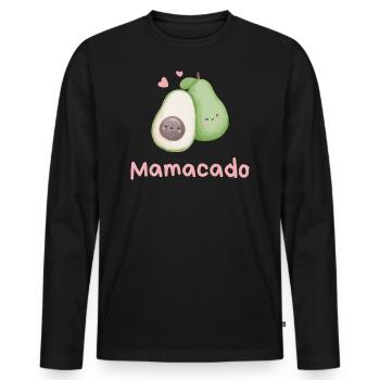 Mamacado Avocado - Men's Premium Organic Long Sleeve Shirt - black - Front - Nico (187cm)