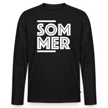 Sommer | Sonne, Ferien, Strand, Eis, Sommerferien - Männer Premium Bio Langarmshirt - Schwarz - Vorne - Nico (187cm)