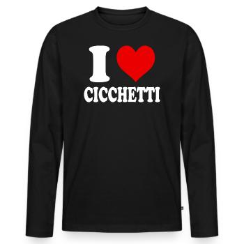 I Love Cicchetti Heart Funny Witty - Men's Premium Organic Long Sleeve Shirt - black - Front - Nico (187cm)