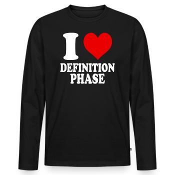 J’aime la définition Phase Coeur Drôle Drôle D’ - T-shirt manches longues Premium bio Homme - noir - Devant - Nico (187cm)
