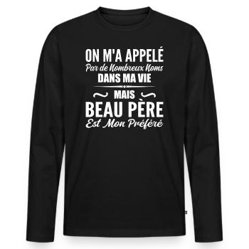 Called but Father-in-Law, Father-in-Law Gift - Men's Premium Organic Long Sleeve Shirt - black - Front - Nico (187cm)
