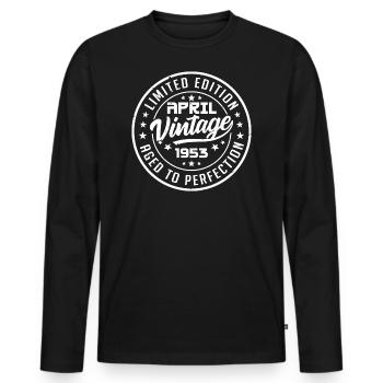 Original depuis avril 1953 cadeau anniversaire avr - T-shirt manches longues Premium bio Homme - noir - Devant - Nico (187cm)
