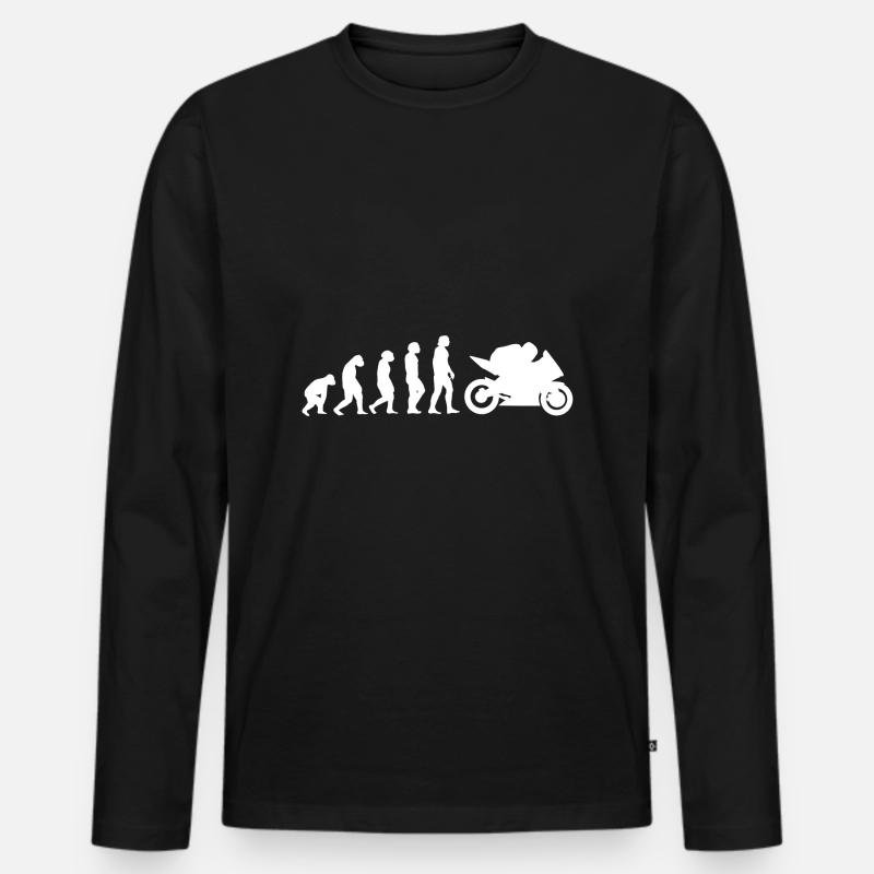 Motorcycle Evolution - Men's Premium Organic Long Sleeve Shirt - black