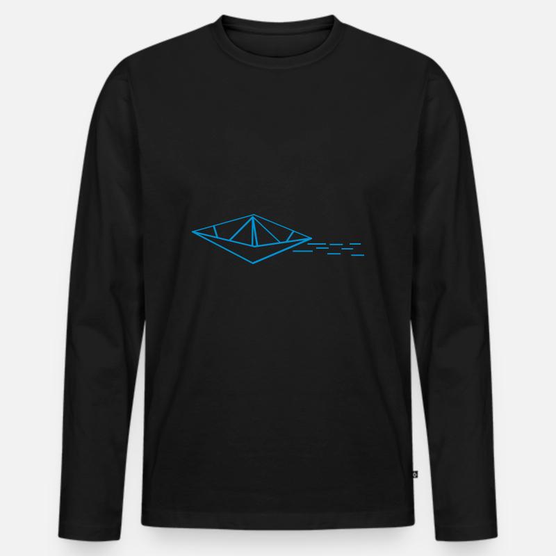 Papierboot - Männer Premium Bio Langarmshirt - Schwarz
