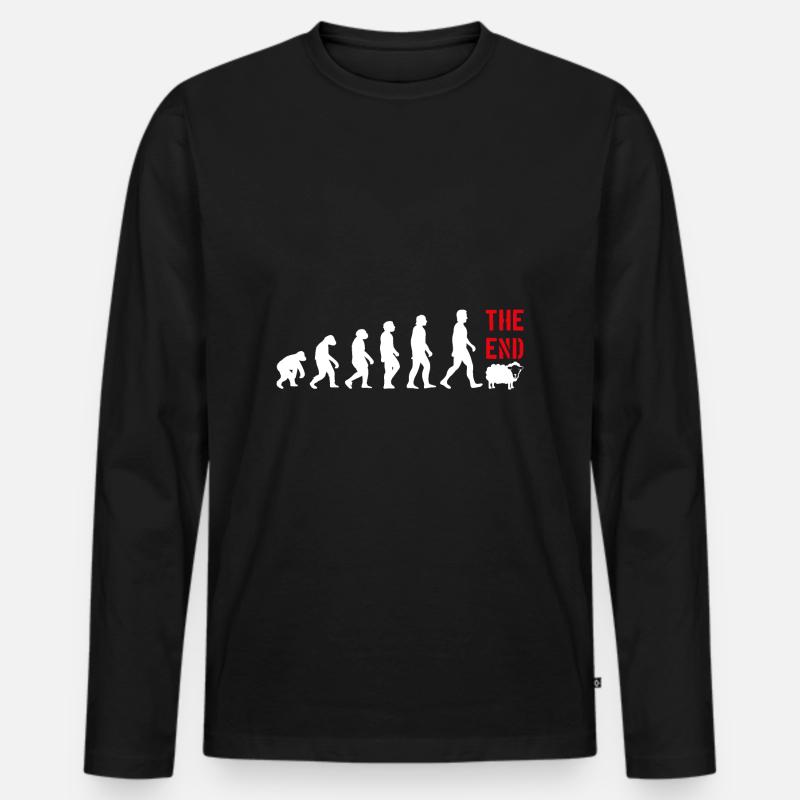 EVOLUTION FUNNY FUNNY - Men's Premium Organic Long Sleeve Shirt - black