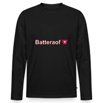Batteraof W - Männer Premium Bio Langarmshirt - Schwarz - Vorne - Nico (187cm)