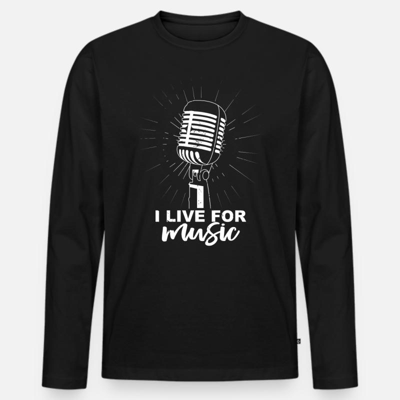 Sänger - Männer Premium Bio Langarmshirt - Schwarz