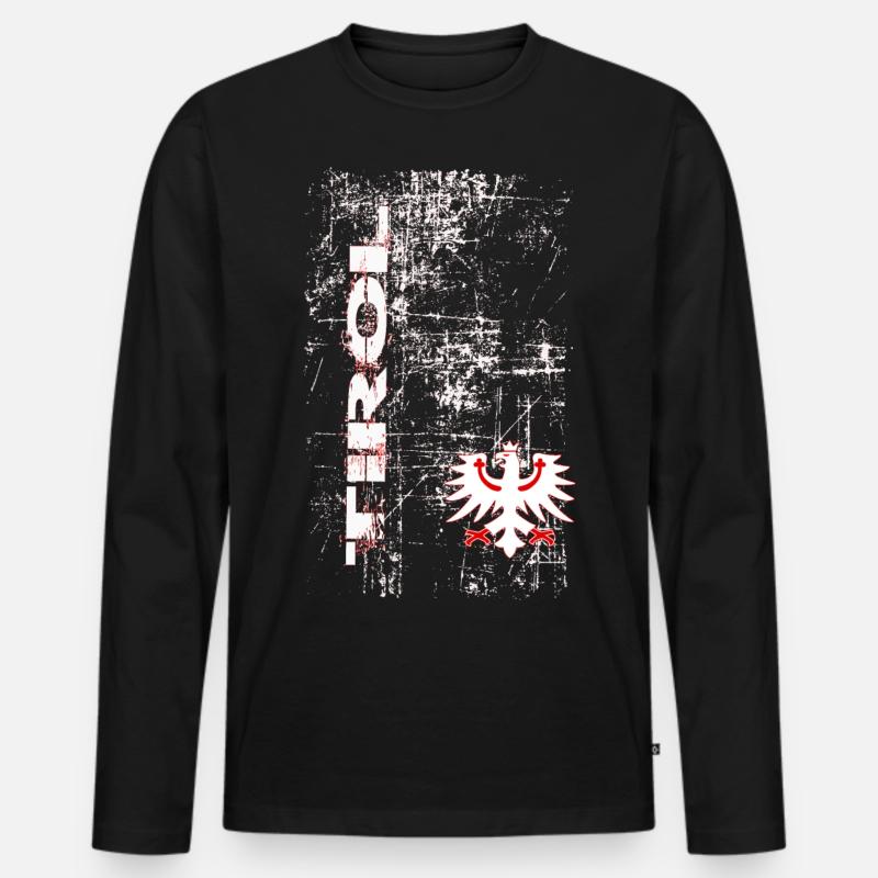 Tirol - Männer Premium Bio Langarmshirt - Schwarz