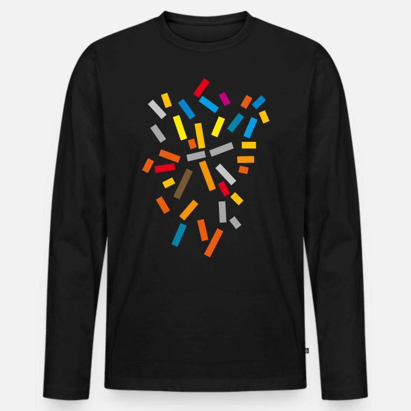 Muster Farben - Männer Premium Bio Langarmshirt - Schwarz