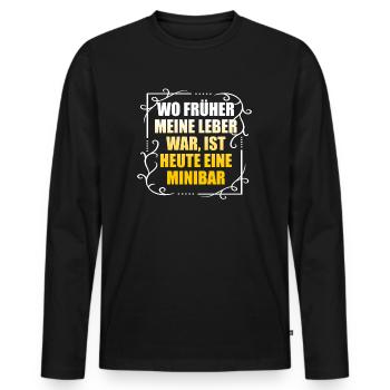 Wo früher meine Leber war Biertrinker Spruch - Männer Premium Bio Langarmshirt - Schwarz - Vorne - Nico (187cm)