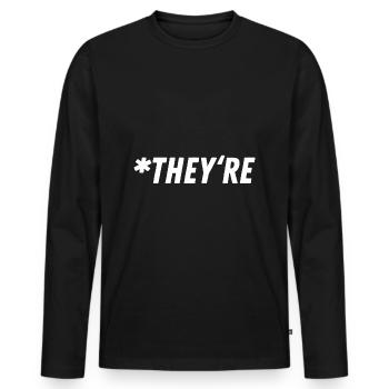 Grammaire Grammaire Cadeau Cadeau Idée - T-shirt manches longues Premium bio Homme - noir - Devant - Nico (187cm)
