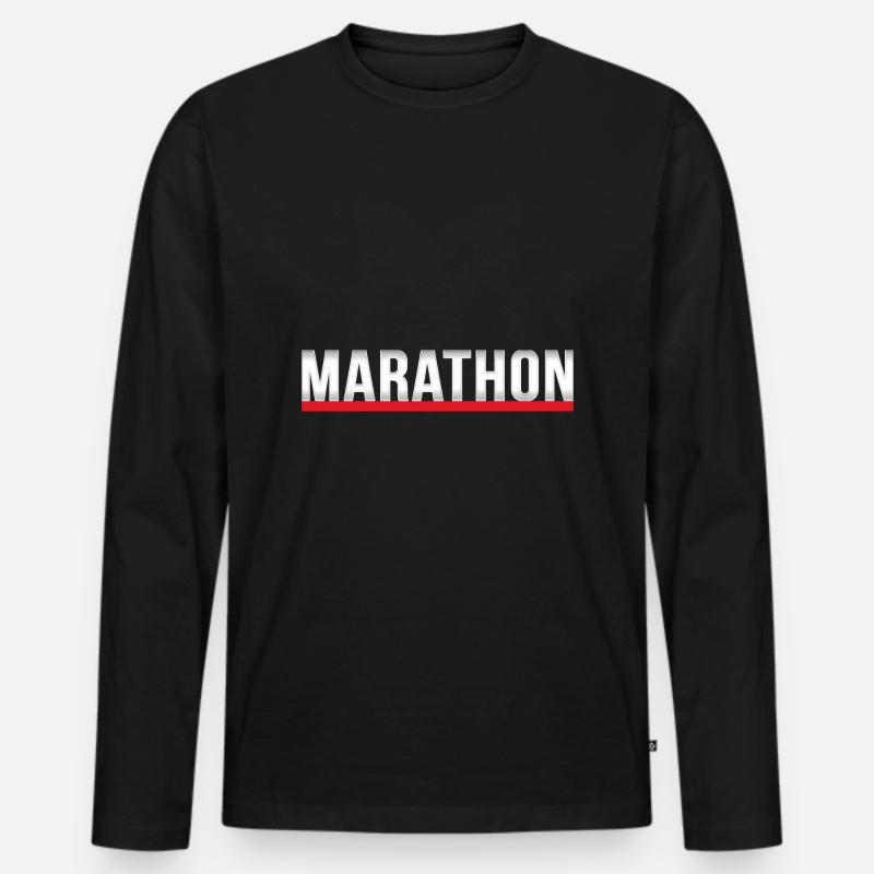 Marathon - Männer Premium Bio Langarmshirt - Schwarz