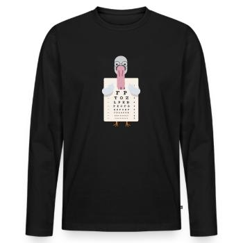 Schwan mit eye chart Augentest - Männer Premium Bio Langarmshirt - Schwarz - Vorne - Nico (187cm)