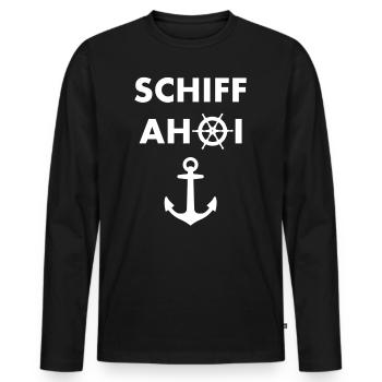 Ship ahoy - Men's Premium Organic Long Sleeve Shirt - black - Front - Nico (187cm)