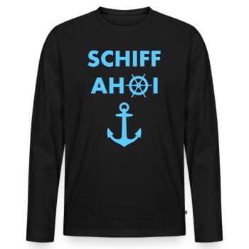 Ship ahoy - Men's Premium Organic Long Sleeve Shirt - black - Front - Nico (187cm)