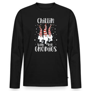 Se détendre avec mes nains Noël Noël - T-shirt manches longues Premium bio Homme - noir - Devant - Nico (187cm)