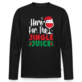 Hier Für Den Jingle Juice Wein Liebhaber Christmas - Männer Premium Bio Langarmshirt - Schwarz - Vorne - Nico (187cm)