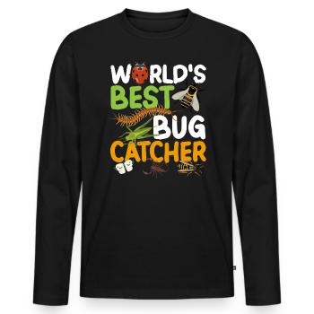 Der Beste Bug Fänger Entomologe Insekten - Männer Premium Bio Langarmshirt - Schwarz - Vorne - Nico (187cm)