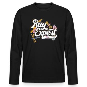 Bug Expert Entomology Insects - Men's Premium Organic Long Sleeve Shirt - black - Front - Nico (187cm)