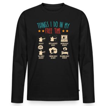 Choses Mon Temps Libre Tir à l’arc Archer - T-shirt manches longues Premium bio Homme - noir - Devant - Nico (187cm)