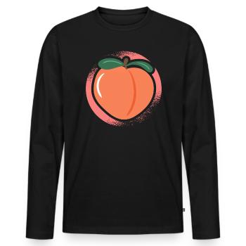 Fruit de pêche Végétalien Végétarien Sain - T-shirt manches longues Premium bio Homme - noir - Devant - Nico (187cm)