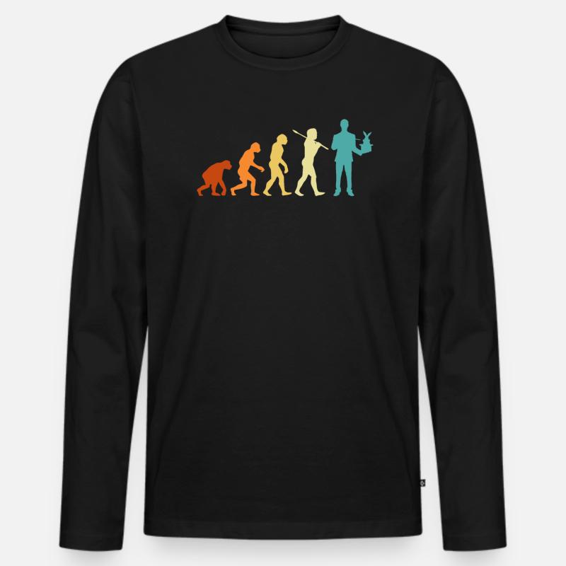 Magier Evolution Magie Zauberei - Männer Premium Bio Langarmshirt - Schwarz