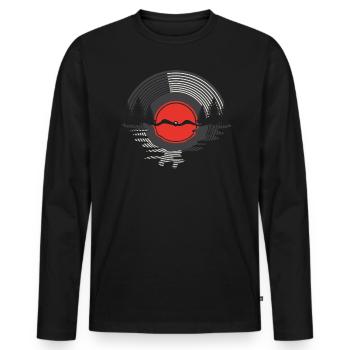 Disque vinyle Sunset Classic Music Player - T-shirt manches longues Premium bio Homme - noir - Devant - Nico (187cm)