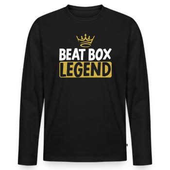 Beat Box Legend Beatboxer Beatboxing Musique - T-shirt manches longues Premium bio Homme - noir - Devant - Nico (187cm)