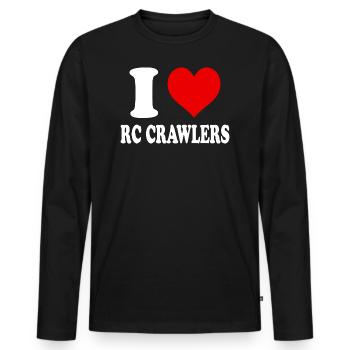 I Love RC Crawlers Heart Funny Witty - Men's Premium Organic Long Sleeve Shirt - black - Front - Nico (187cm)