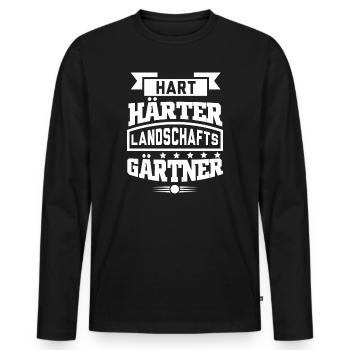 Hart Härter Landschaftsgärtner Garten Gärtner - Männer Premium Bio Langarmshirt - Schwarz - Vorne - Nico (187cm)