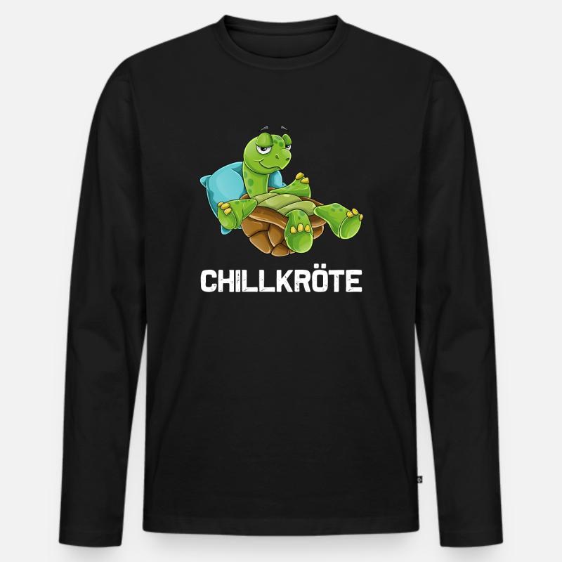 Chillkröte Schildkröte Chillen Turtle Geschenk - Männer Premium Bio Langarmshirt - Schwarz