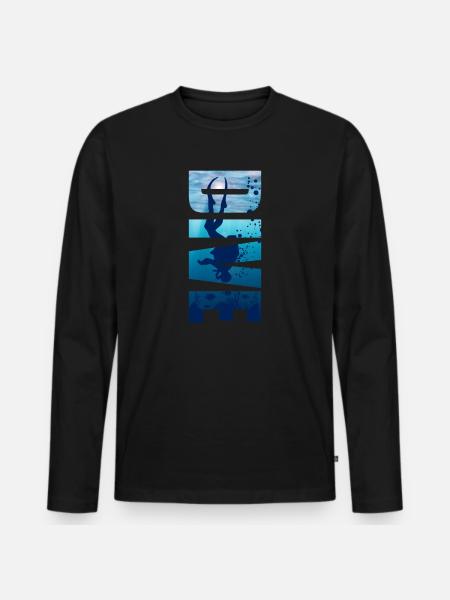 Taucher Dive Divemaster Tauchen Diver Meer - Männer Premium Bio Langarmshirt - Schwarz