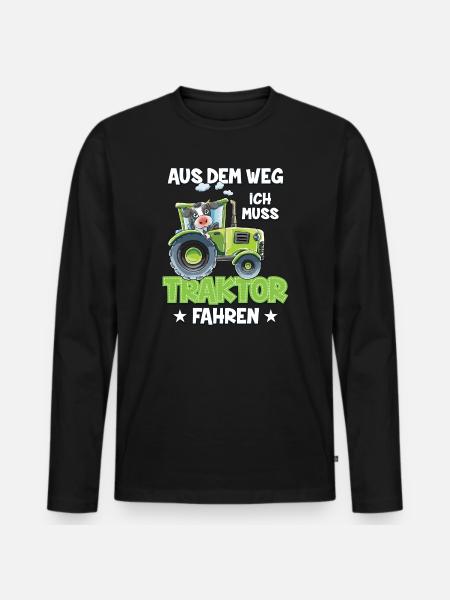 Schulkind 2020 Traktor Junge Mädchen Trecker Einsc - Männer Premium Bio Langarmshirt - Schwarz
