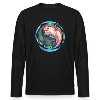 Axolotl Ying Yang - Men's Premium Organic Long Sleeve Shirt - black - Front - Nico (187cm)