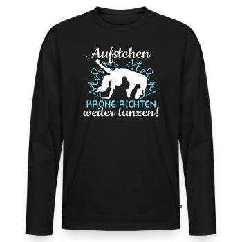 Weiter tanzen! - Tänzerin Tänzer Tanzen - Männer Premium Bio Langarmshirt - Schwarz - Vorne - Nico (187cm)