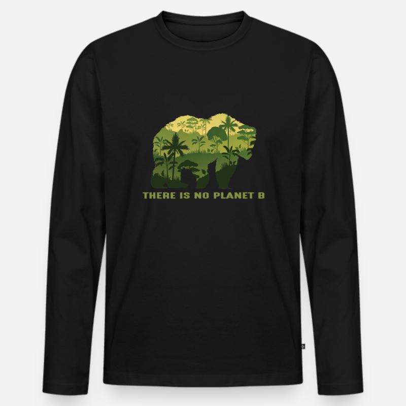 Nachhaltigkeit - Männer Premium Bio Langarmshirt - Schwarz