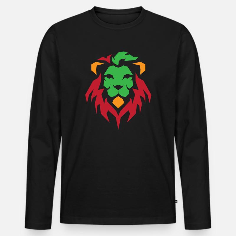Reggae - Männer Premium Bio Langarmshirt - Schwarz
