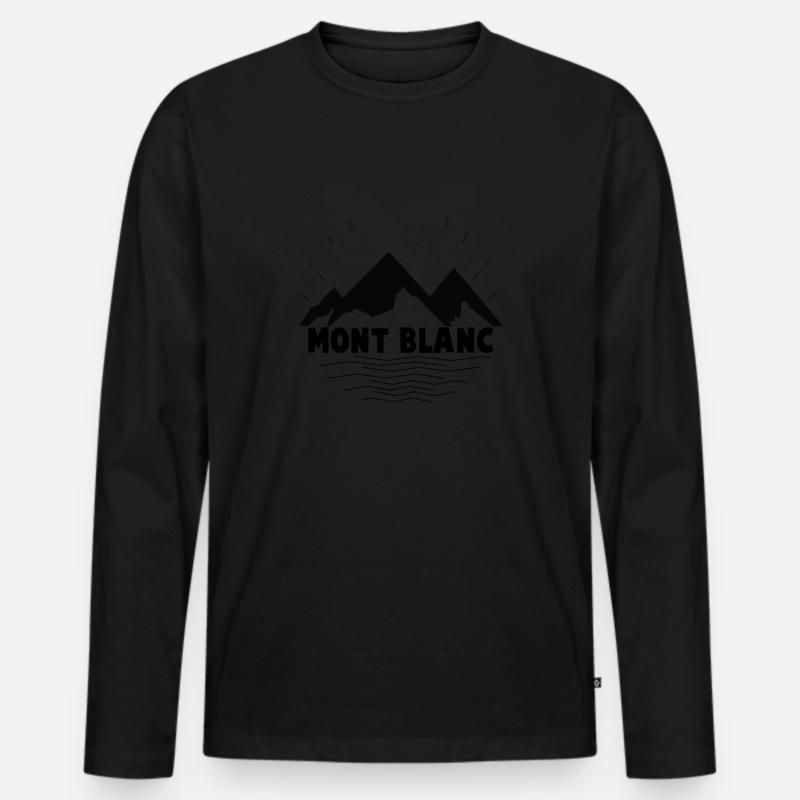Berge - Männer Premium Bio Langarmshirt - Schwarz