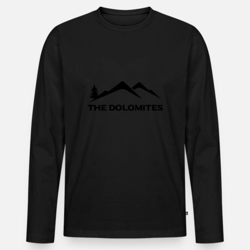 Berge - Männer Premium Bio Langarmshirt - Schwarz
